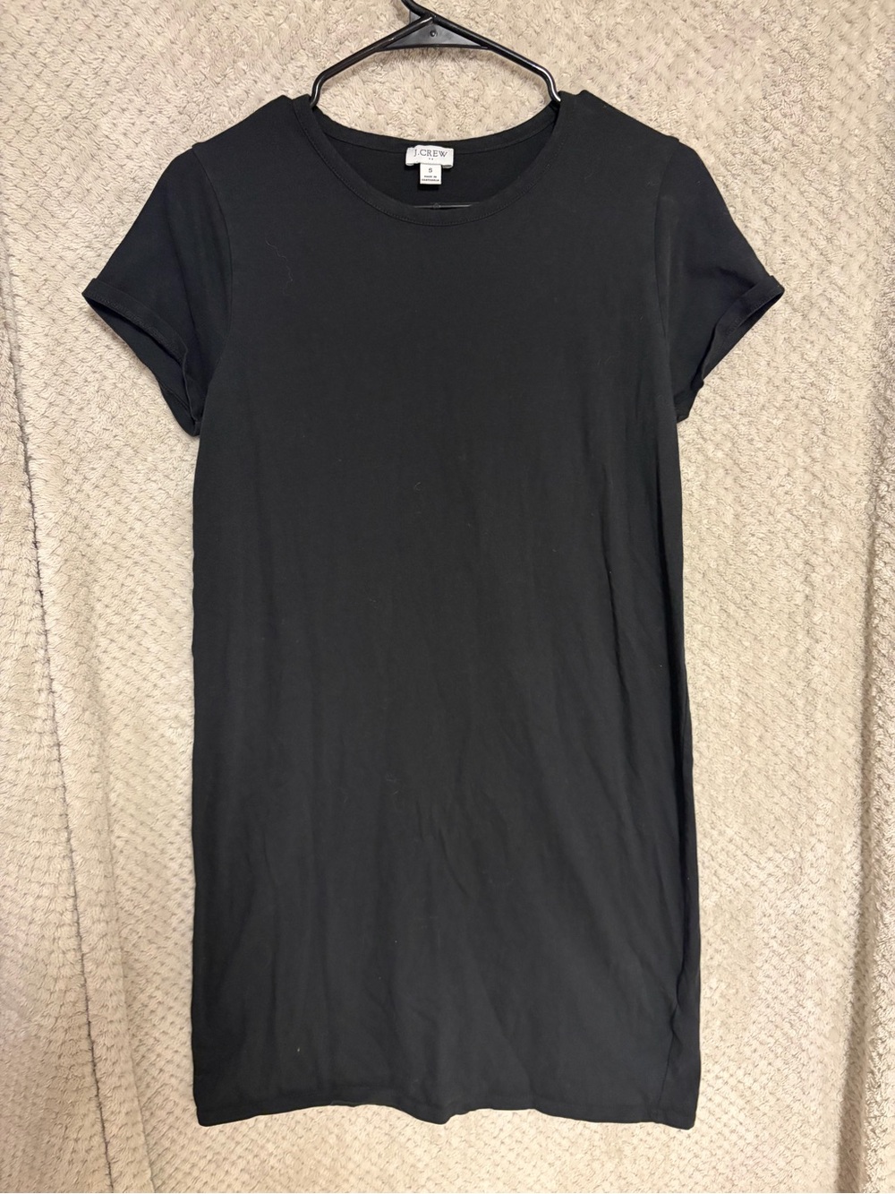 J. Crew Black Short Sleeve Crewneck Tee Dress